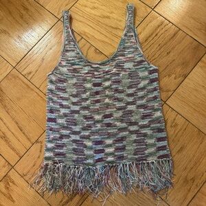 Open Back Multicolored Knit Tank Top